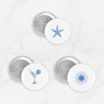 Pin Bros Buttons Peniti Summer Coastal Nautical 02 Size 37mm
